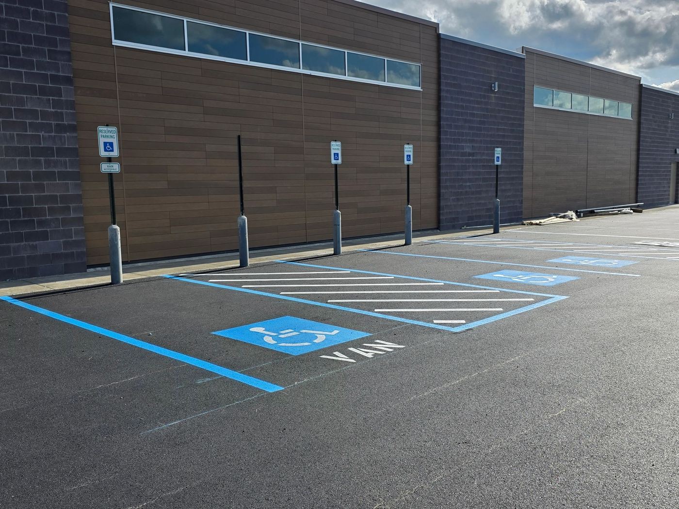 Blue and white VAN accessible stalls and hatch they published